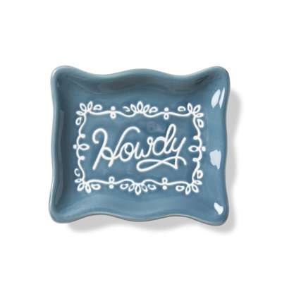 Howdy Trinket Dish Blue Multi Ceramic Everyday