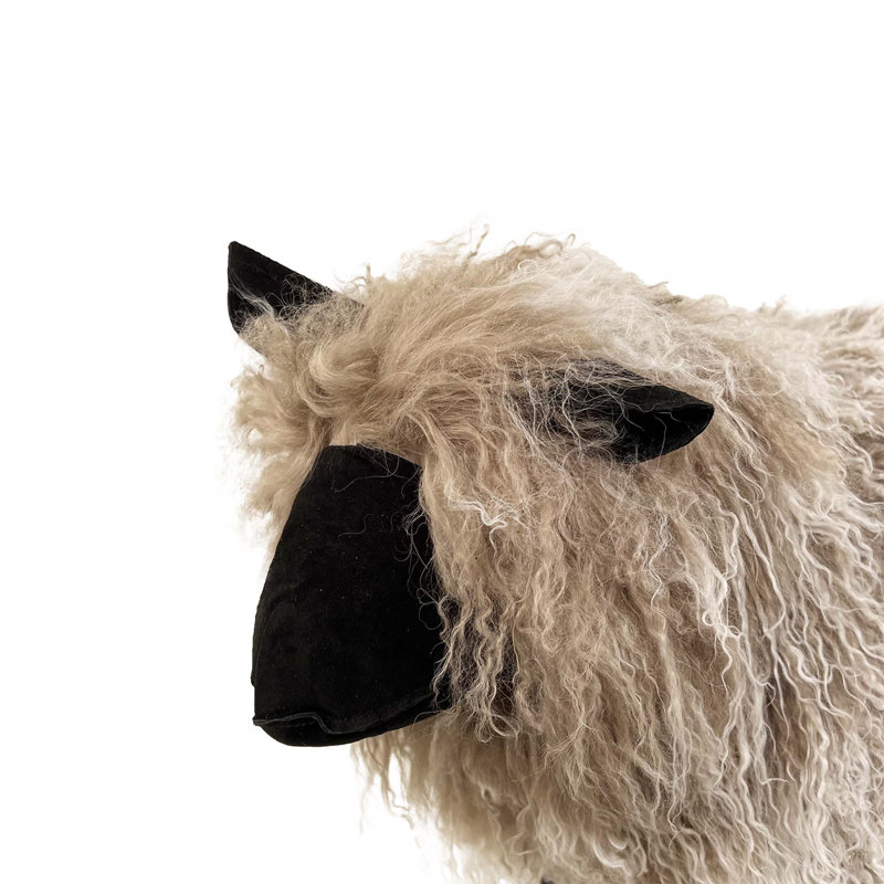Handmade Tibetan Lamb Sheep Figurine by Outpost Original, Medium, Taupe Tip