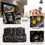 Canapé inclinable de 66,9 po de largeur avec console, haut-parleur Bluetooth et lumières DEL-1690683343