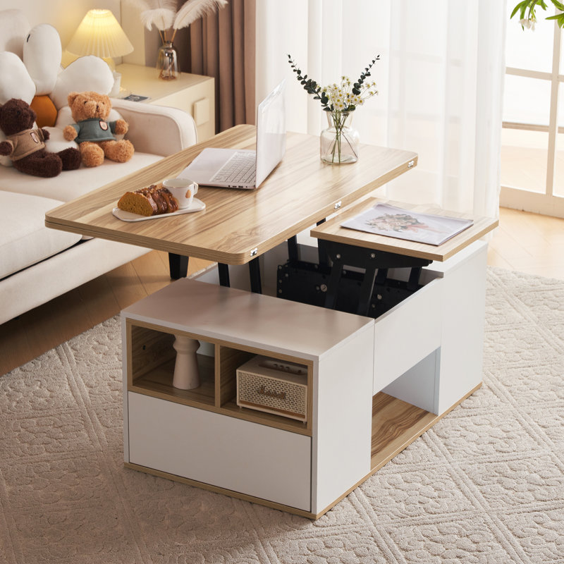 Lift Top Coffee Table with Storage, Brown