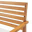 Banc d'extérieur en bois d'acacia avec coussin et table basse H 15 po, ensemble de 2