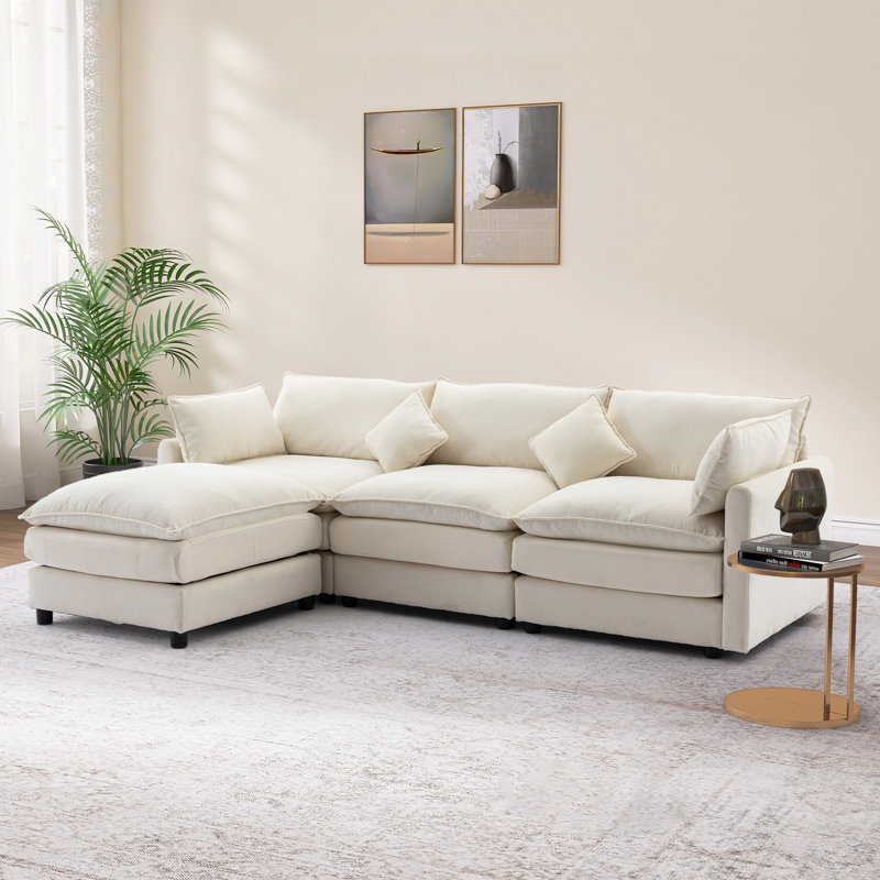 Arlynda 4 Piece Upholstery Modular Sectional, Dark Gray Chenille