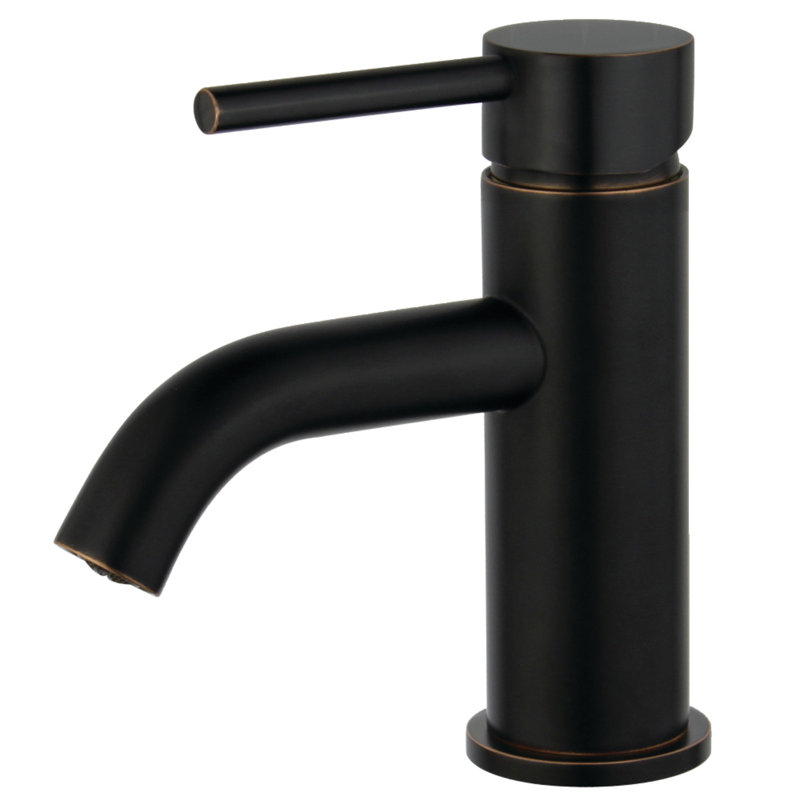 Kingston Brass Concord Single-Handle 1-Hole Deck Mount Bathroom Faucet with Push Pop-Up, Naples Bronze
