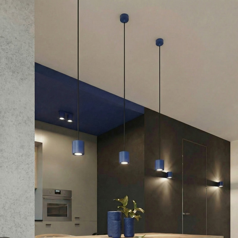 ORBIS Flush Mount, Ultramarine, Ceiling lamp ORBIS 2 ultramarine, 2 Lights