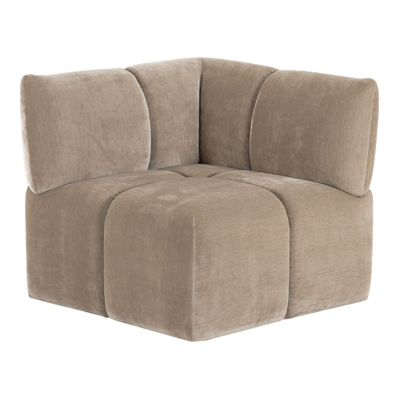 Canapé modulaire en tissu taupe Marisol