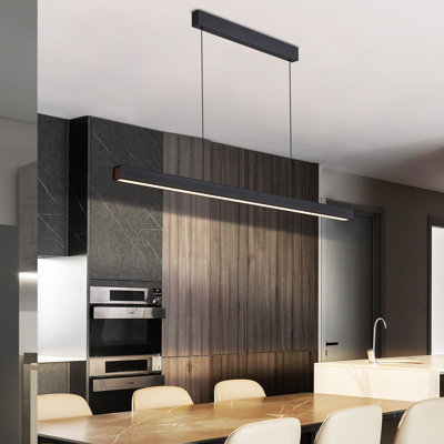 - Light Matte Black LED Square/Rectangle Pendant