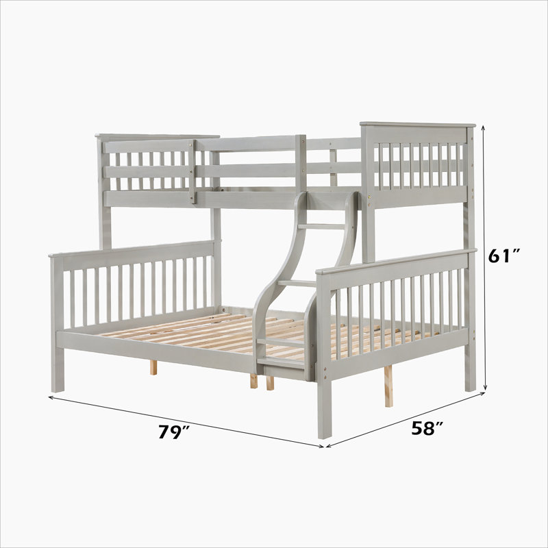 Gray Bunk Bed (Twin /Full), Gray