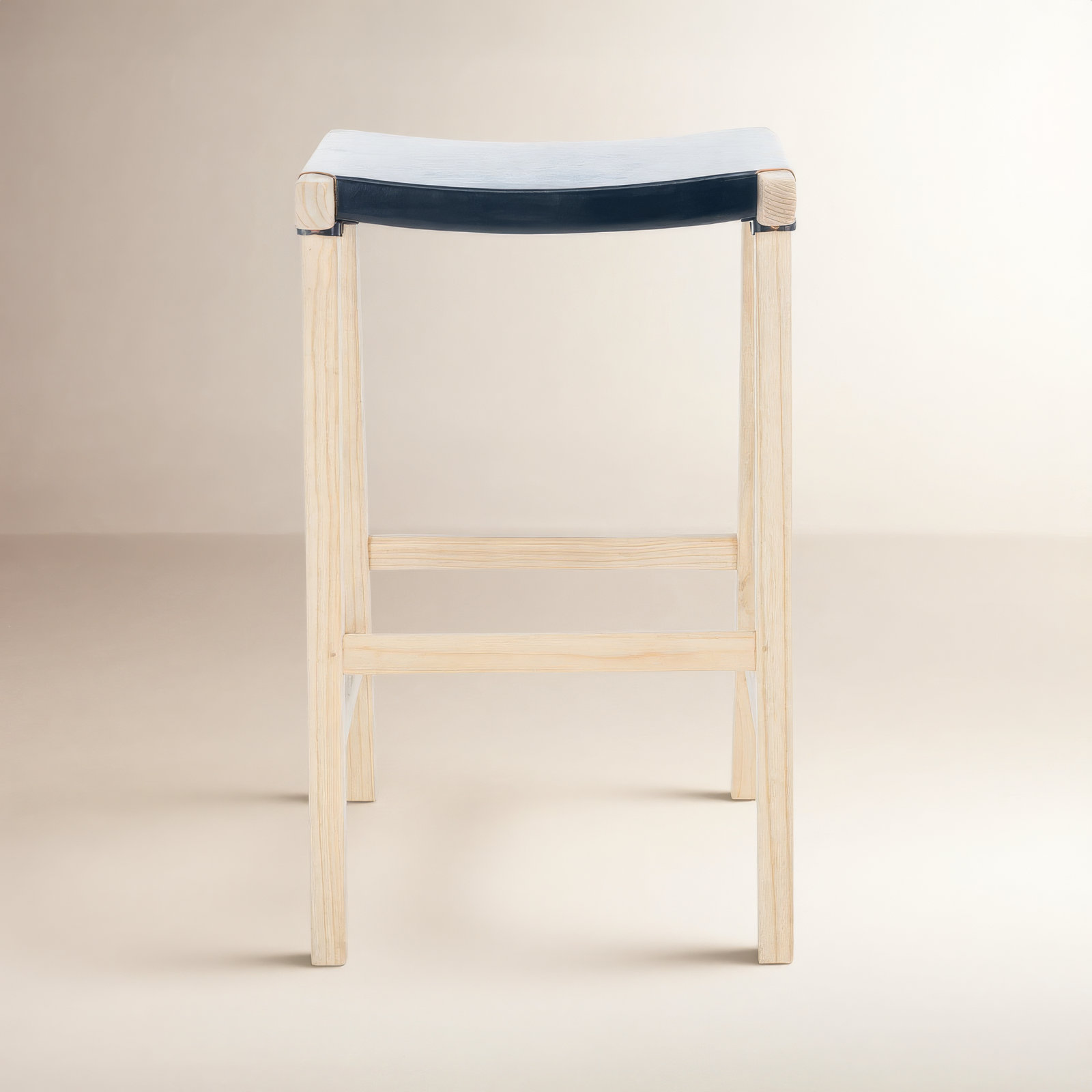 Kellan Genuine Leather Bar & Counter Stool, Bar Stool (30” Seat Height), Black Genuine Leather