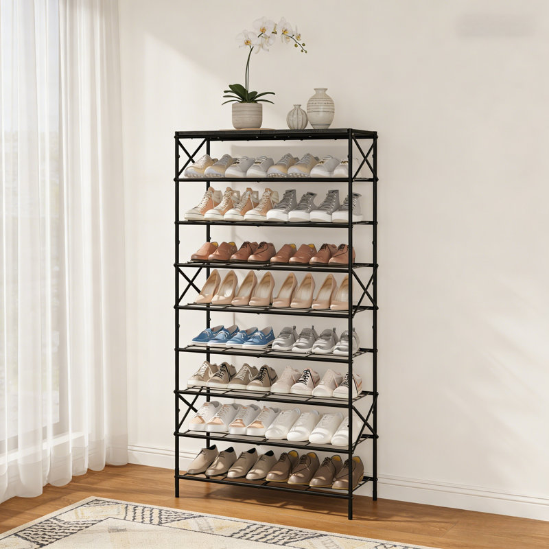 Metal Shoe Rack With Shelves – Large Capacity Shoe Storage Organizer For Entryway, Hallway, Closet, Garage