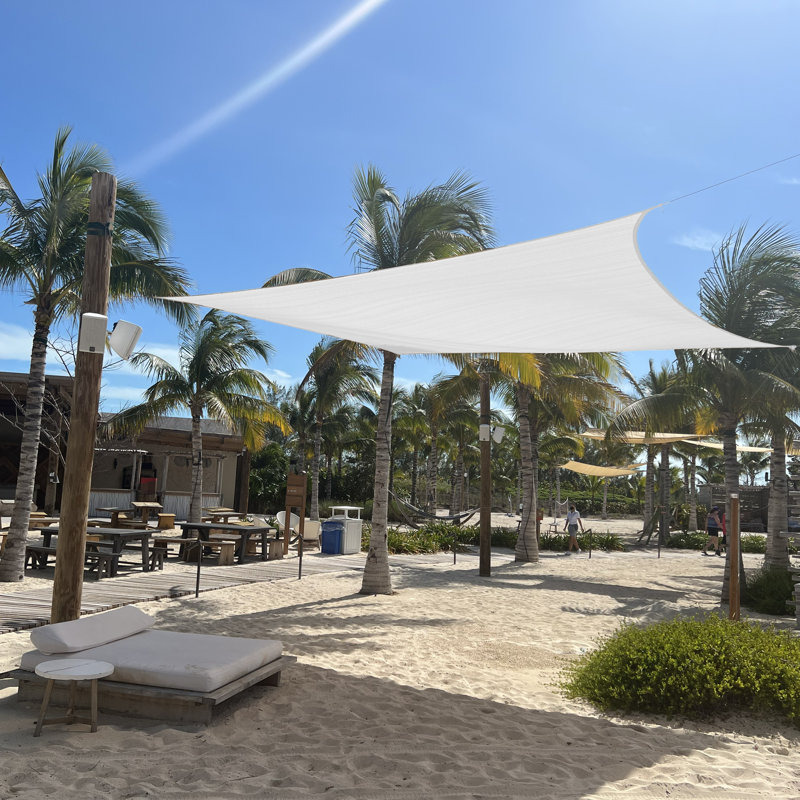 Sun 8' x 12' Rectangular Shade Sail – UV Block, Outdoor Canopy for Patio & Garden, White, 12' x 8'