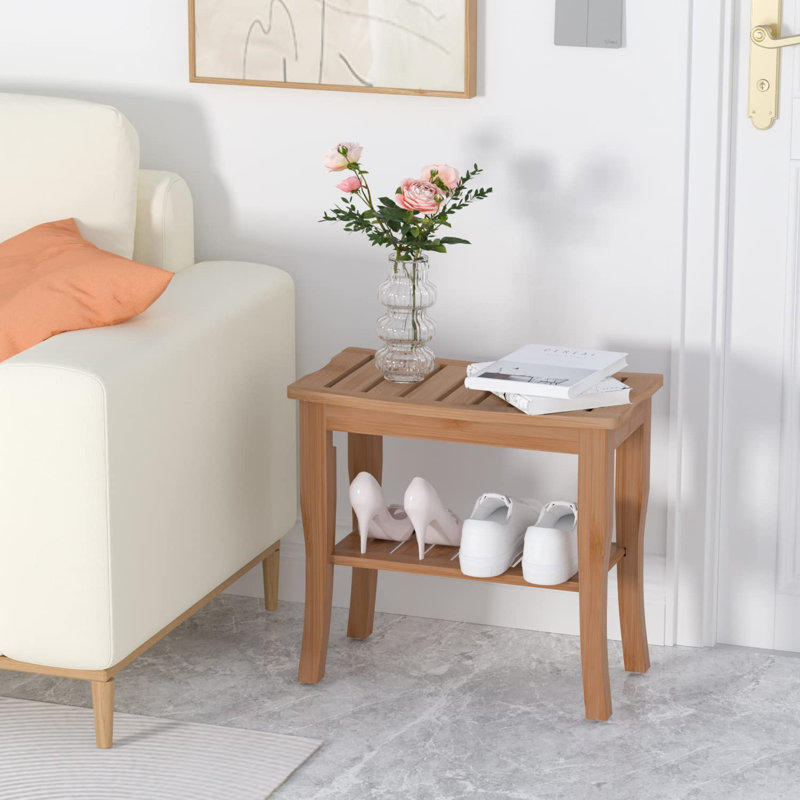 18.98'' W Bamboo Shower Bench, Brown