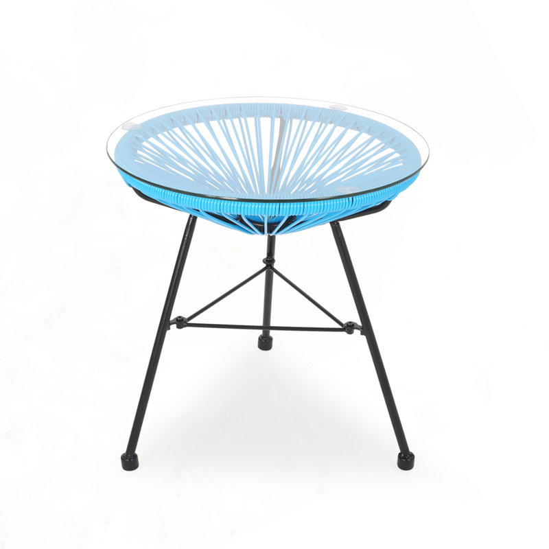 Outdoor Patio Side Table, Blue
