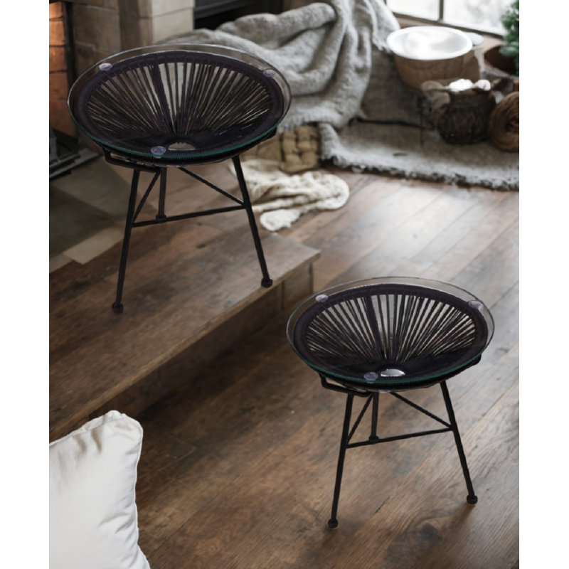 Wire Side Table, Black