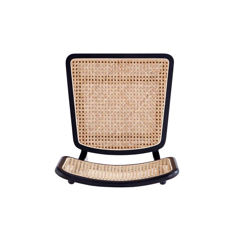 Bridger 17.32'' H Ash Solid Wood Cane Back Side Chair, Black/Natural Cane, 2