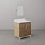 30 po Meuble-lavabo simple en quartz noyer lustré avec miroir Whitebrook