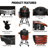 Kalamera Black 24” Ultimate Outdoor Ceramic Grill Kamado with Cart and Side-wings