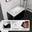 Meuble-lavabo flottant élégant avec tiroir à fermeture en douceur et comptoir en marbre de culture-208686639