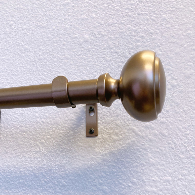 Tringle à rideaux simple réglable en métal Ingeruth, 72 po - l 144 po, Bronze foncé
