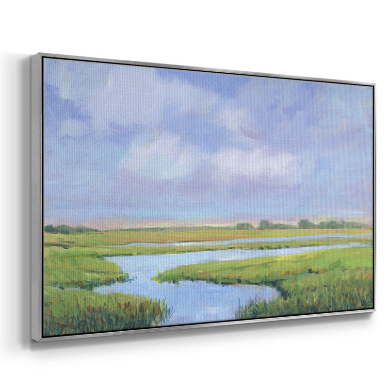" Summer Marsh II ", Silver Framed, 27" H x 41" W x 2" D