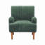 Chaise d'appoint moderne avec velours côtelé large de 3,5 cm de largeur, pieds en bois massif de 9 po et fauteuil rembourré confortable