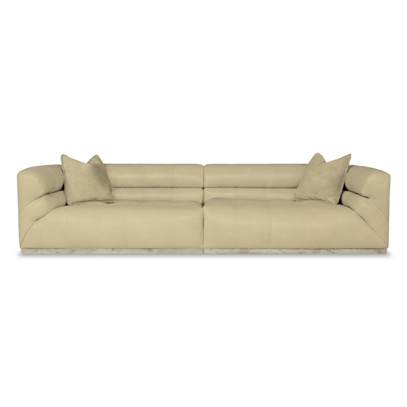 Monet Sofa, Snow Verdecca Genuine Leather