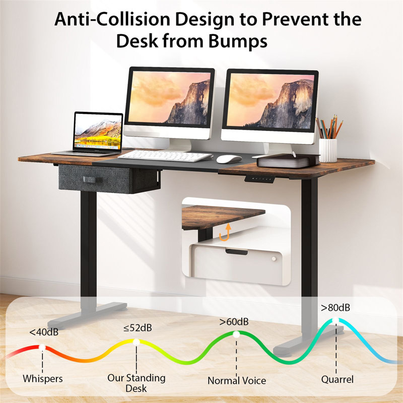 Adjustable Metal Base Computer Desk
