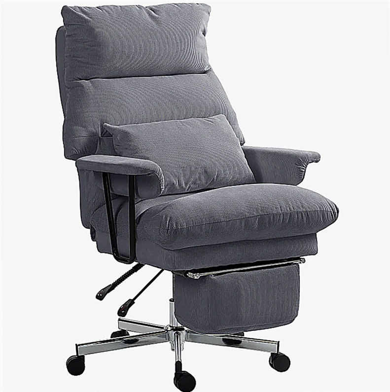 Chaise de bureau surdimensionnée avec support lombaire, gris