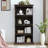 Glass Display Cabinet 4 Tier Glass Display Cabinet Storage Curio Cabinet With Flip Up Glass Doors, Collectors Showcase Toy Figure Organizers Rack, Bookcase For Living Room-812061703