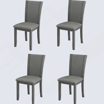 Chaises de salle à manger seulement, ensemble de 4 chaises de salle à manger en bois, chaise de cuisine avec siège rembourré, chaise d'appoint rembourrée pour salle à manger, salon, cuisine, gris