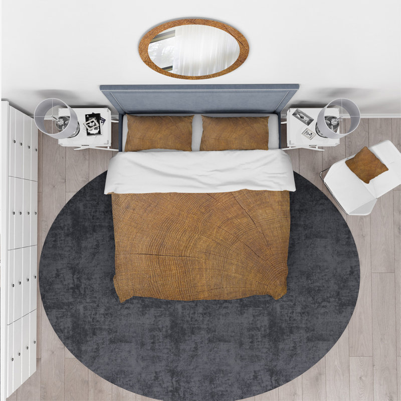 Ensemble de housse de couette annuelle concentrique designart ring, Housse de couette grand + 2 taies décoratives