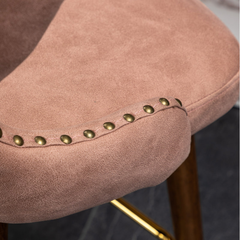 Caralie Upholstered Counter Stool, Pink, Counter Stool (24.5” Seat Height)