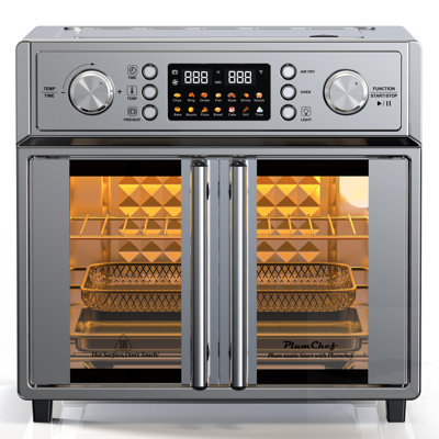 26QT Large Capacity French Double-Door Air Fryer Convection Toaster Oven With 14 Preset Menus And 7-In-1 Multi-Functionality, Ideal For Versatile Cooking
