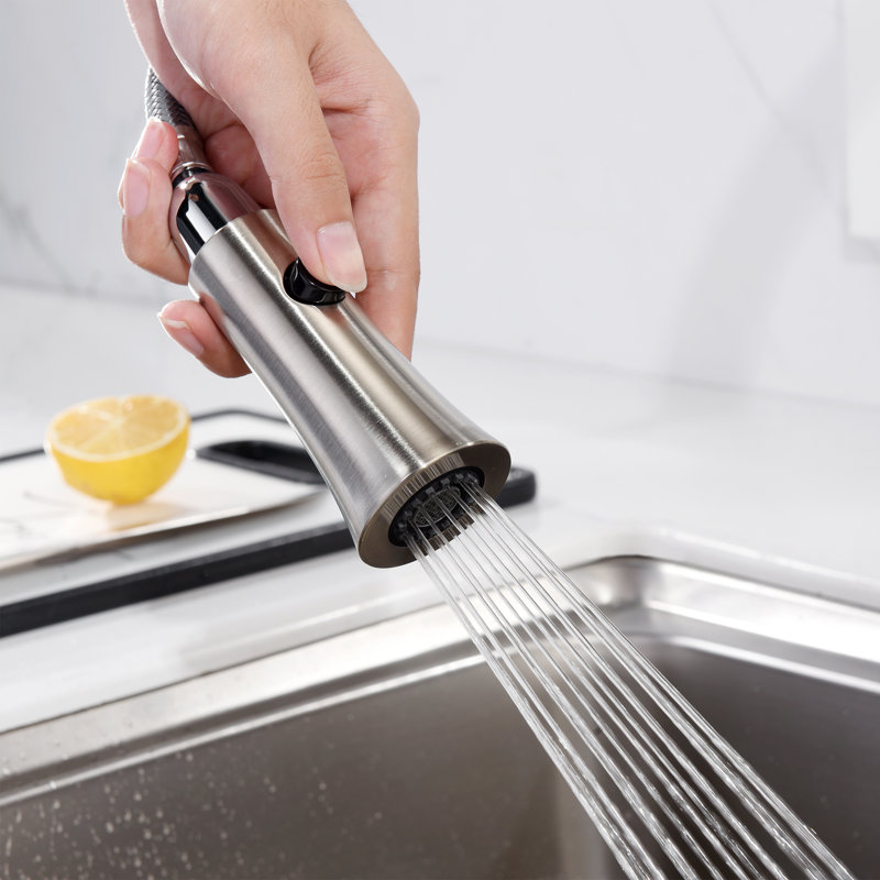 Pull Down Single Handle Kitchen Faucet, Brushed Nickel