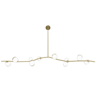 Mull 10 - Light Dimmable Modern Linear Chandelier