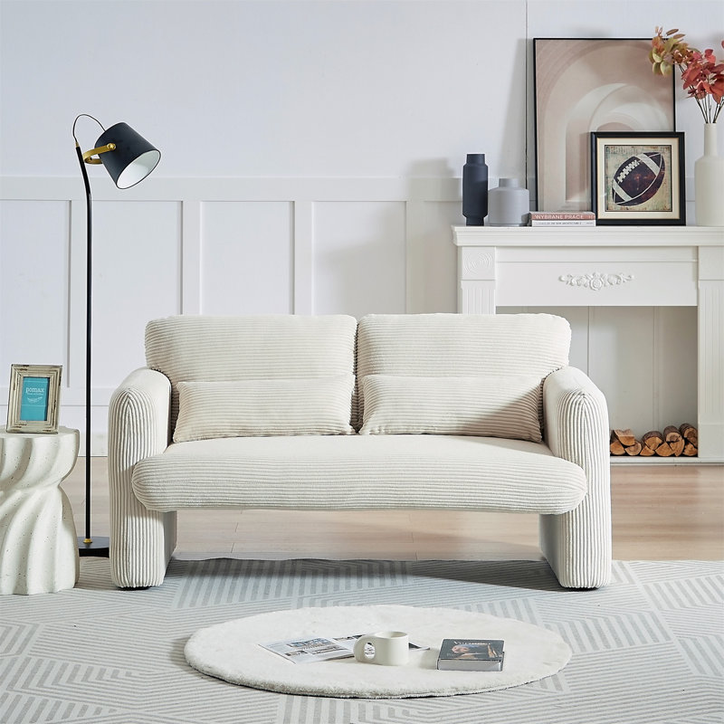 60"Corduroy Fabric Sofa