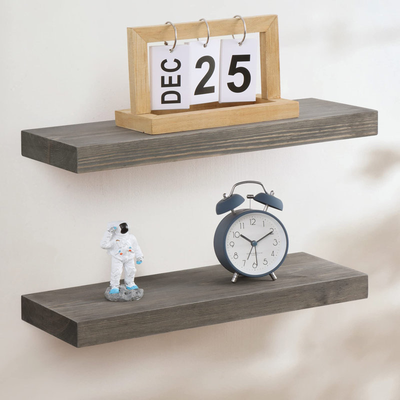 Zahriah 2 Piece Pine Floating Shelf, 1.3" H x 5.7" W x 24" D