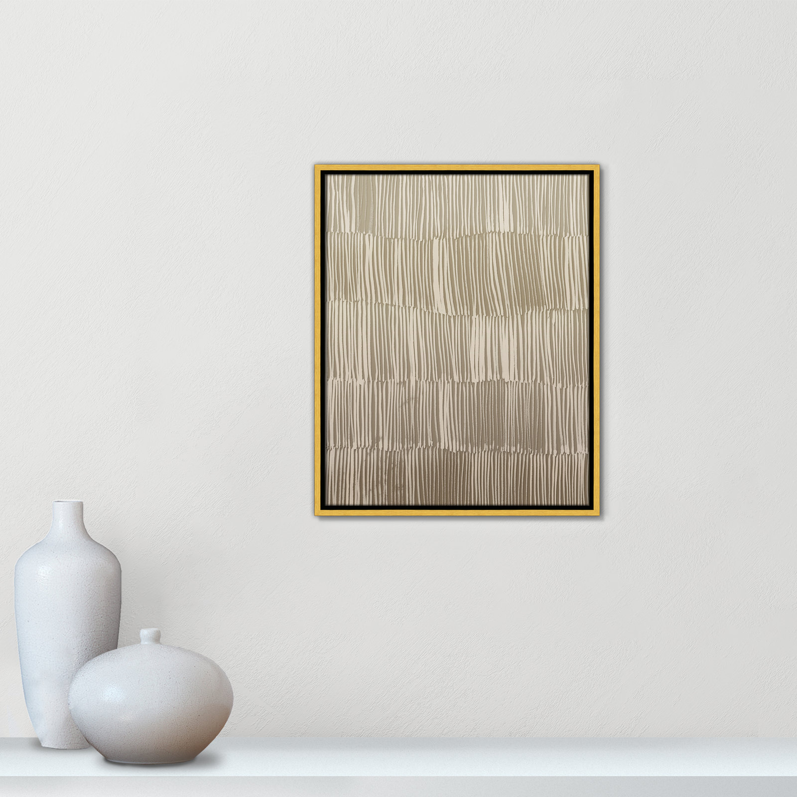 Linear Calm I Print by , 21.5" H x 17.5" W, Gold Floater