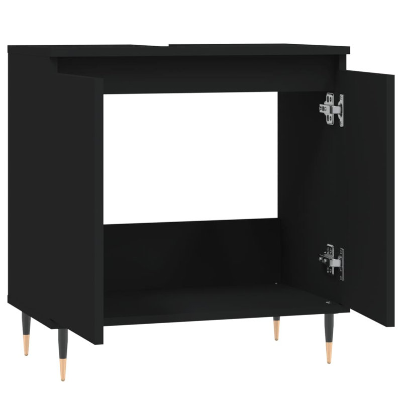 Makyrah Floor Mounted Bathroom Cabinet, Black