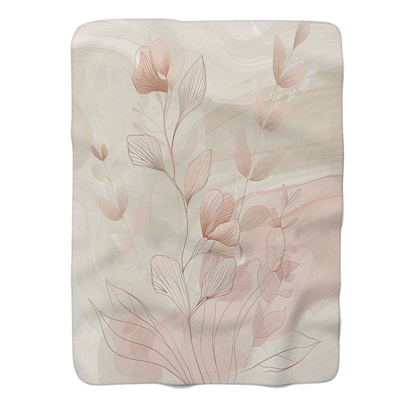 Perfectly imperfect florals - Couverture en sherpa de qualité supérieure 1 pièce, Lit simple