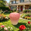 Tabouret à fruits Strawberry, tabouret surdimensionné en résine de 13,4 po, table d'appoint, décorations d'intérieur pour jardin, mobilier d'extérieur polyvalent
