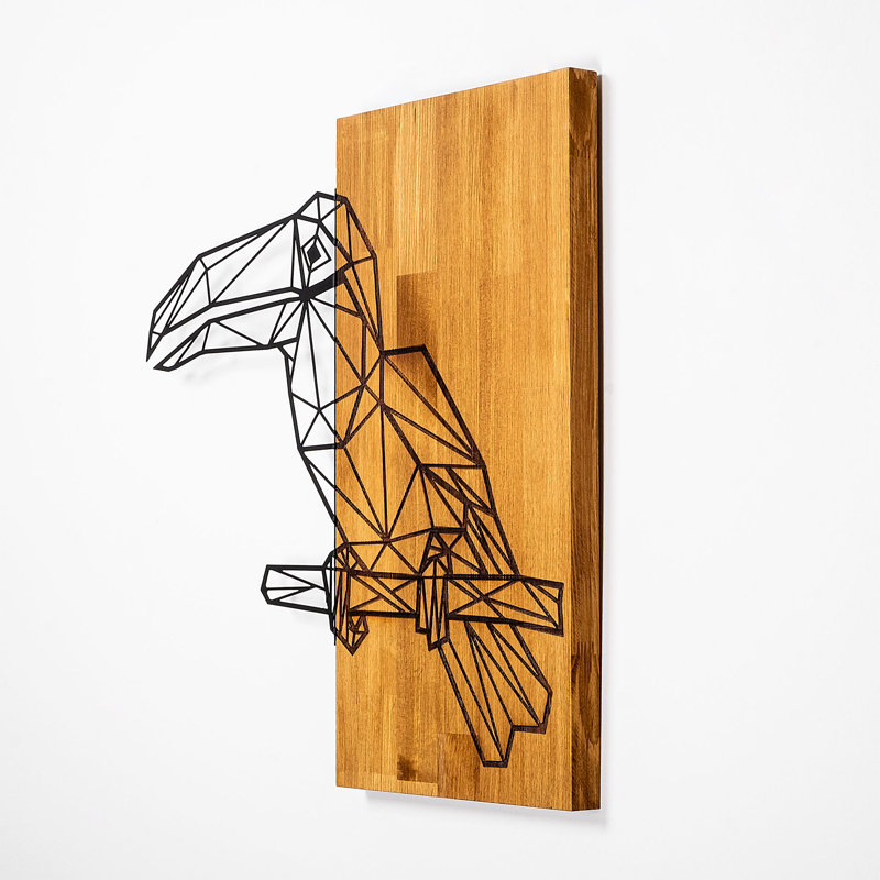 Stylish Wooden Wall Accessory, Walnut & Black Finish, 22.8 x 23.6 inches | 50% Real Wood (Thickness: 1.2 inches) & Metal (Thickness: 0.06 inches) | Unique Design Adds Character to Any Room, Lightweight at 6.9 lbs