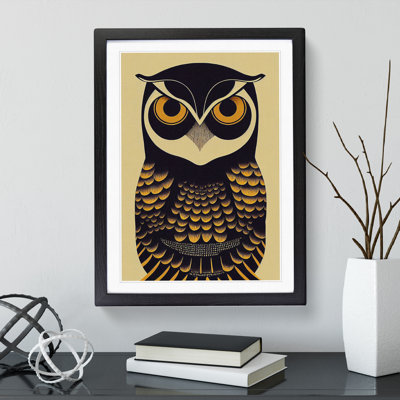 Antique Owl Art No.3 - Single Picture Frame Print
