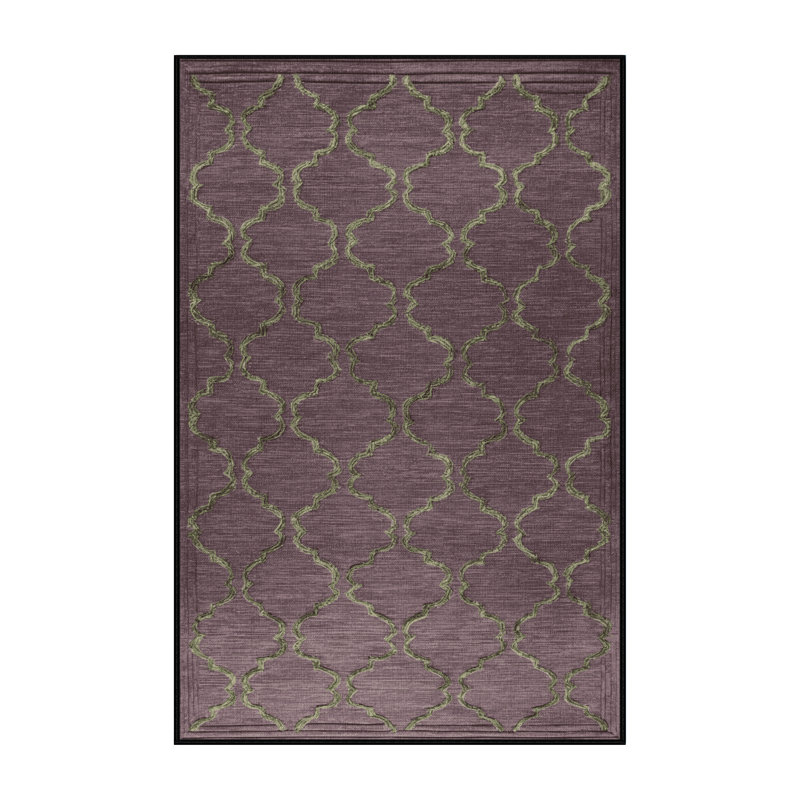 Tapis noir en treillis lavable à la machine, Rectangulaire 3 pi x 5 pi