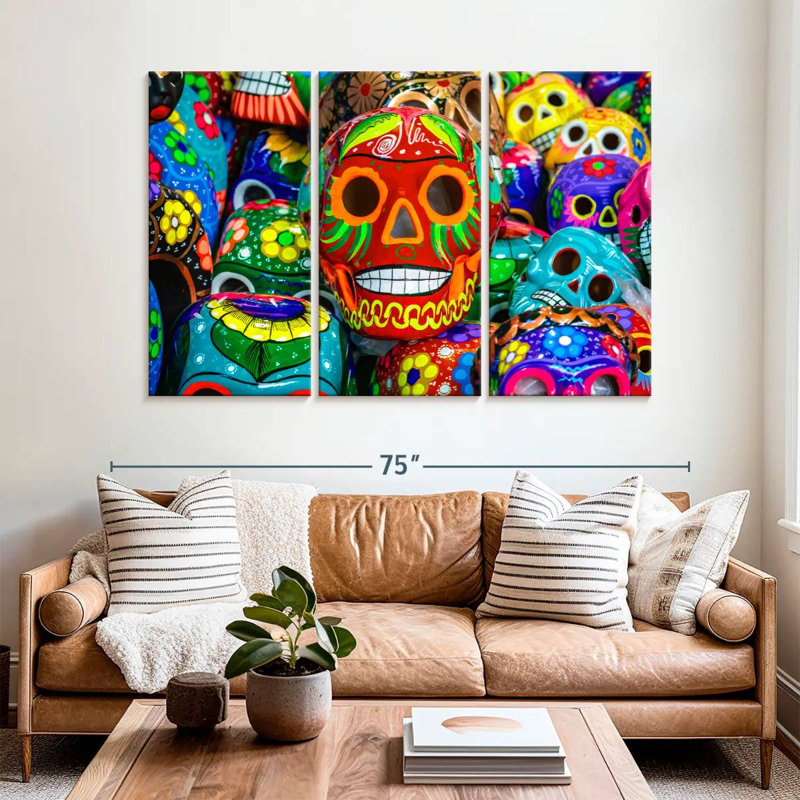Calavera peint Lelend, H 42 po x l 65 po