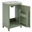 Petit meuble-lavabo moderne de 20 pouces avec lavabo en céramique, rangement spacieux et porte à fermeture en douceur pour espaces compacts-47507896