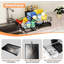 Expandable Over-Sink Dish Drying Rack With Utensil Holder - Stainless Steel, Black