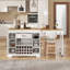 Buffet extensible de 43,3 à 87,4 pouces avec porte-bouteilles et porte-verres à pied Flux-129873966
