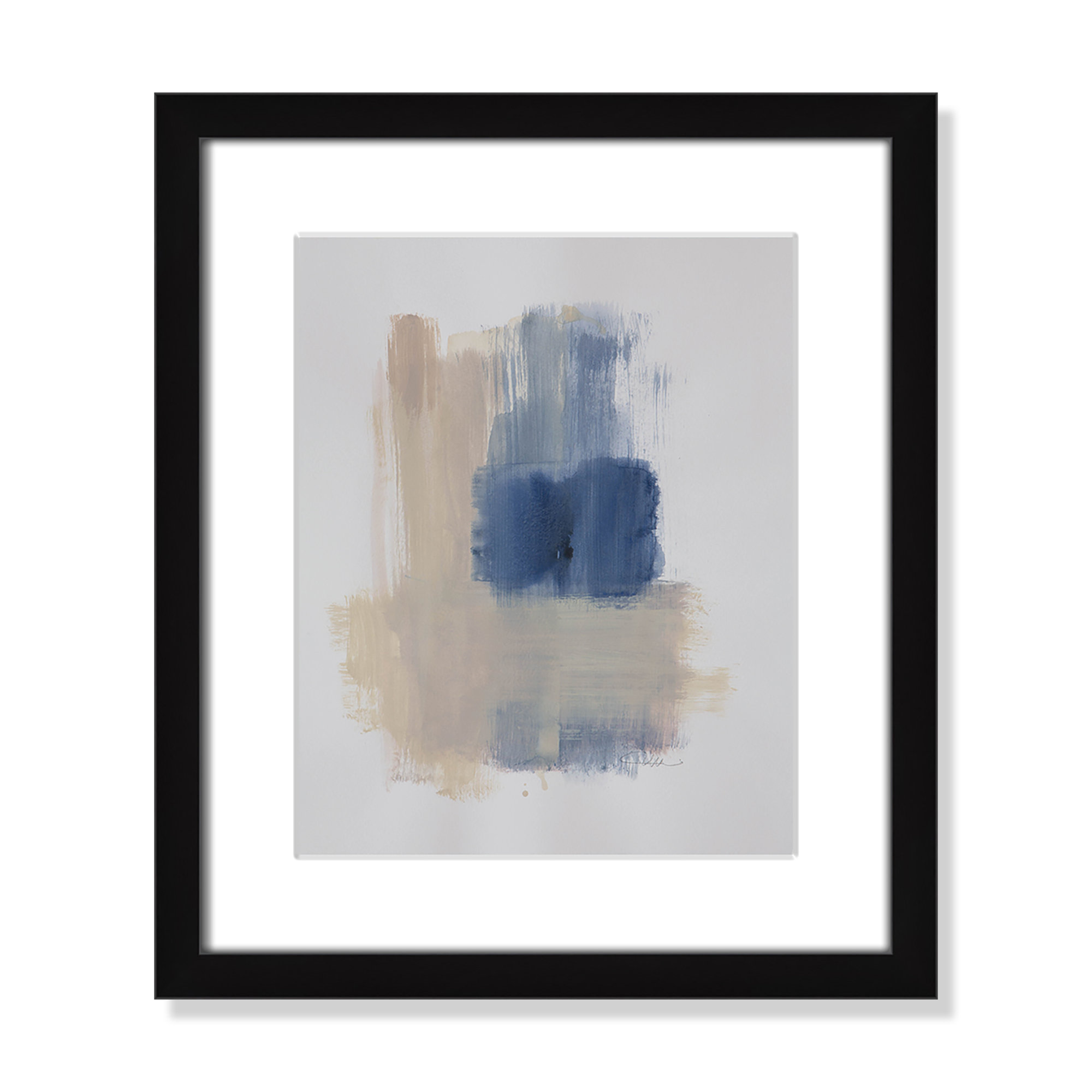 Powder Room Wash III by Casa Fine Arts, 15" H x 13" W x 1.25" D, Black Matted Picture Framed