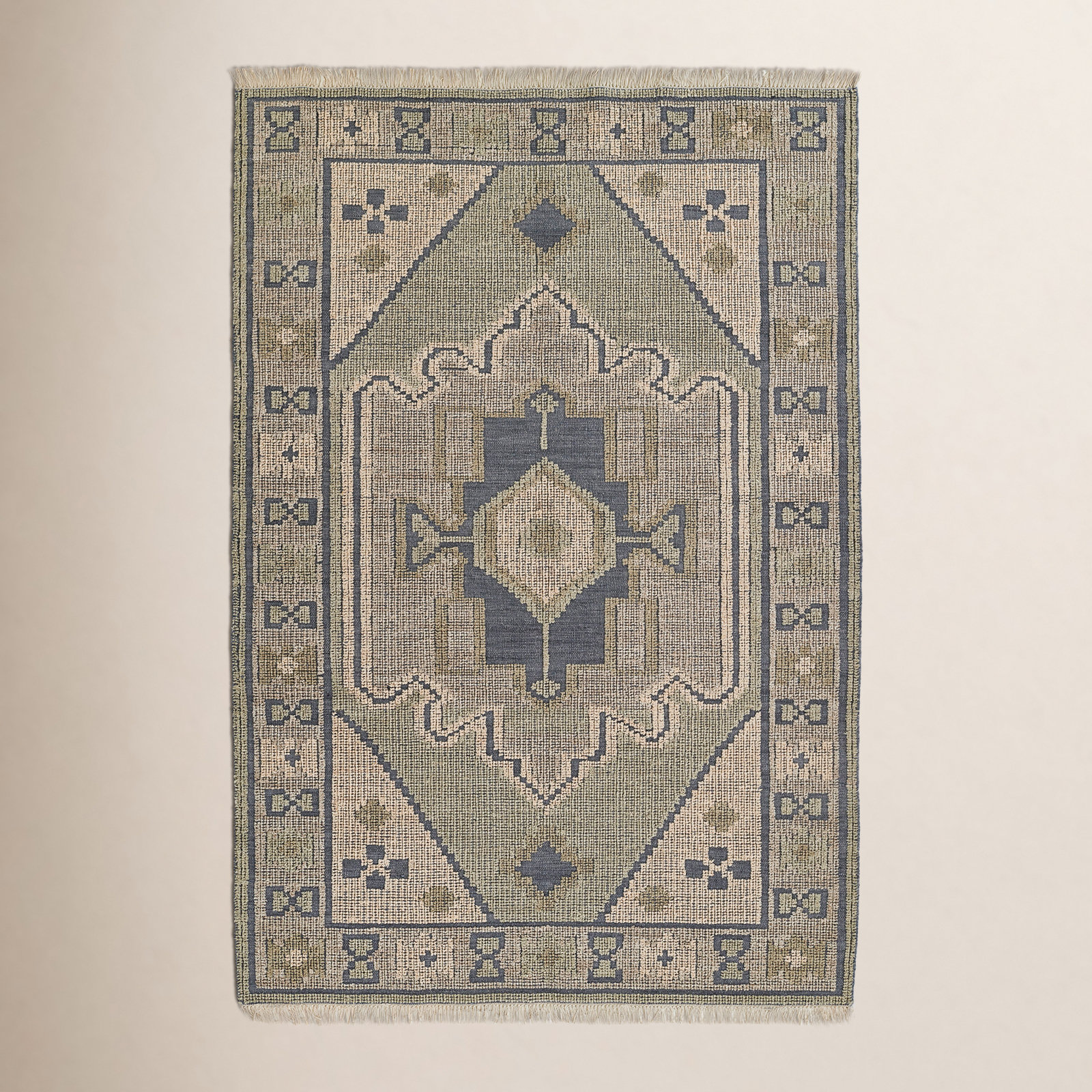 Aris Taupe Brown Hand-Woven Oriental Wool Rug, Rectangle 9' x 12'