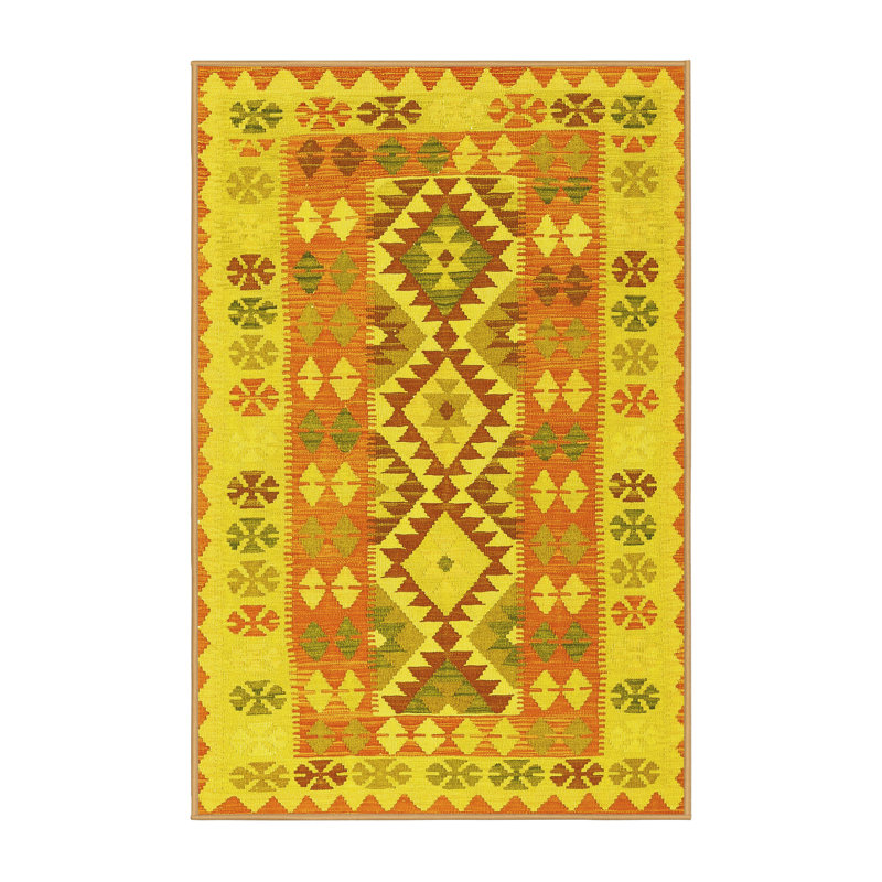 Hermit Washable Southwestern Indoor Rug, Rectangle 3' x 5'